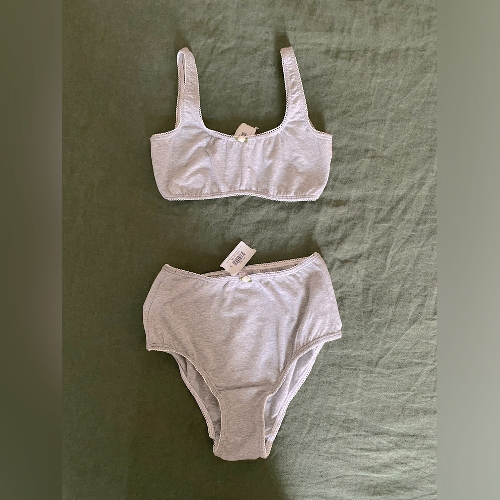 Rat Boi Scoop Back Bra & High Rise Underwear in Heather Grey